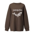 thumbnail image 3 of Gibobby Sudaderas para mujer Top con estampado de animales a la para mujer, sudadera cálida de manga larga, camisa holgada informal con cuello redondo, de blusa (Café, XL), 3 of 5