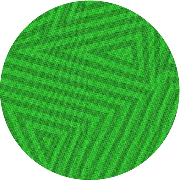 Ahgly Company Indoor Round Patterned Lime Green Area Rugs, 8' Round