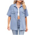 thumbnail image 1 of Birdeem Veste en Denim à Manches Ajustées avec Col à Revers pour Femmes, 1 of 12