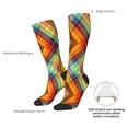 thumbnail image 4 of KLL Abstract Watercolors Tartan Print Cool Socks Men's Women's Crew Socks Funny Crazy Novelty Stockings, 4 of 6