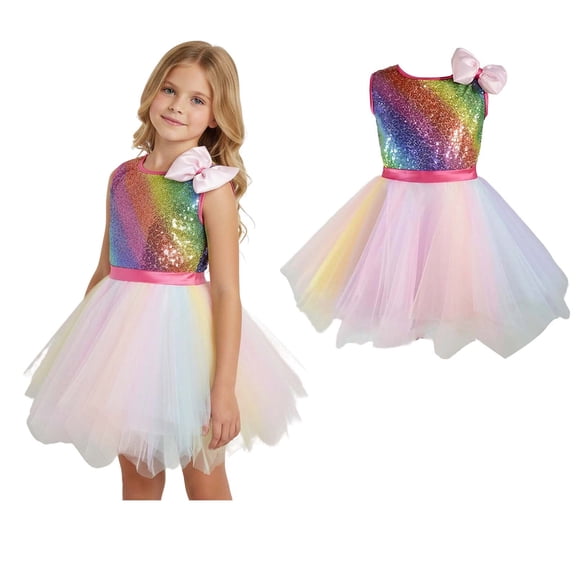Girls Dance Girls Sequin Dress Tulle Dance Dresses Dance Dance Wear for Girls Street Dance Outerwear 5-6 Years
