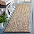 thumbnail image 3 of SAFAVIEH Courtyard Cori Bordered Indoor/Outdoor Runner Rug, Brown/Light Beige, 2'3" x 8', 3 of 10