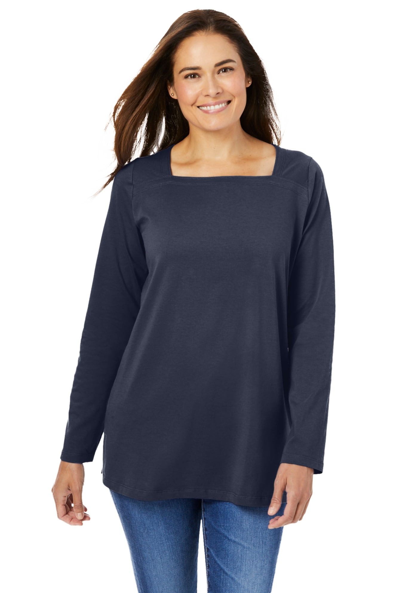 Woman Within - Woman Within Women's Plus Size Perfect Long-Sleeve ...
