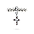 thumbnail image 3 of Bling Jewelry Womens Dainty Religious Red CZ Heart Cross Dangle Charm Bead for Communion Bracelet, 3 of 4