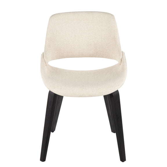 Carson Carrington  Svellingen Dining Chair with Bent Wood Legs (Set of 2) Cream Fabric/Black Wood