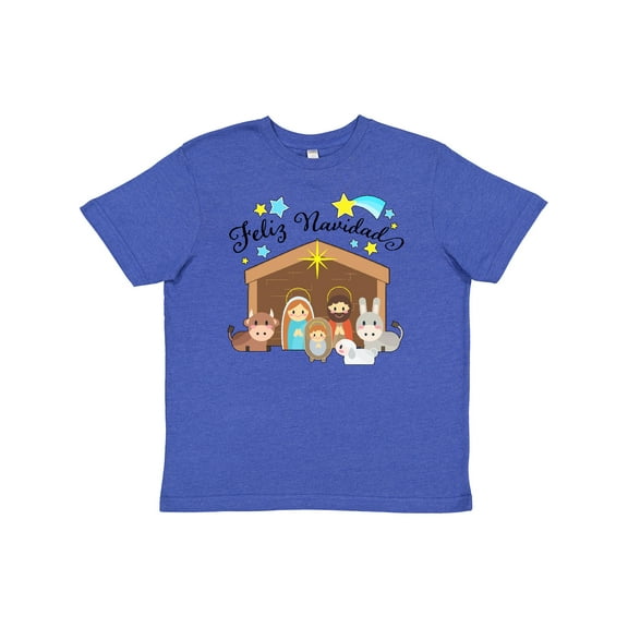 Inktastic Feliz Navidad Cute Nativity Scene Youth T-Shirt