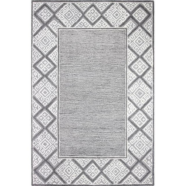 Bashian R120-CHAR-5X7.6-CL155 Tapis 5 Pi. x 7 Pi. 6 Po. Collection Venezia Transitionnel 100 pour Cent Laine Tufté Main, Charbon