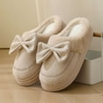 thumbnail image 2 of Women's Slippers House Slippers Cozy Winter Slippers With Bow Detail Soft Lined Shoes for Indoor Comfort and Warmth Sole, 2 of 6