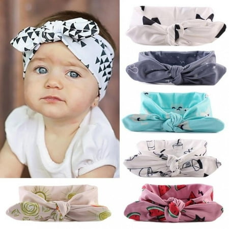 Newborn Baby Kids Girls Infant Rabbit Bow Headband Hairband Headwear Turban Knot（the size number is for the