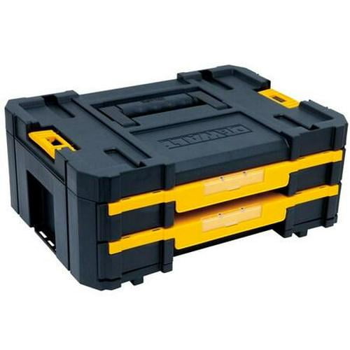 Dewalt TSTAK IV Double Shallow Drawers, Plastic, Black, 17 in W x 12 in D x 7 in H