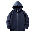 thumbnail image 6 of Ohufall Hooded Sweatshirt Jacket for Girls Boys Zipper Long Sleeve Top with Pocket Versatile Solid Color Casual Sweatshirts 1-11T, 6 of 6