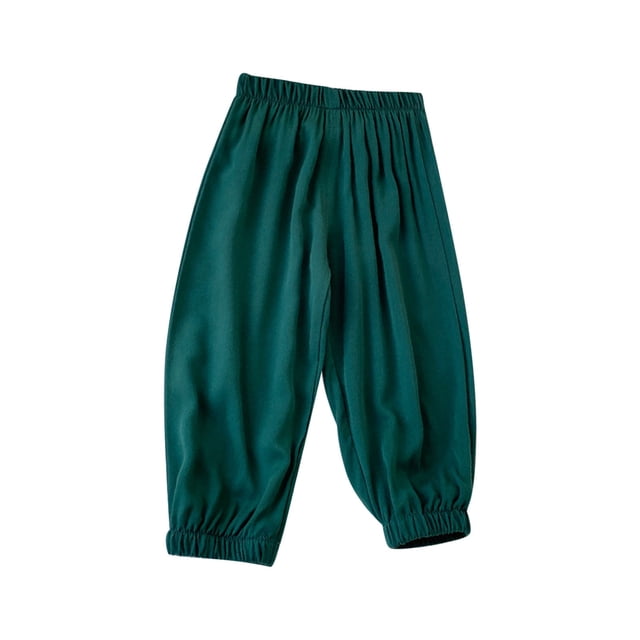 Odeerbi 2-13 Años Niñas Ice Silk Bloomers Pantalones Jogger Verano Sólido Casual Deportes Linterna Pantalones Pantalones Haren
