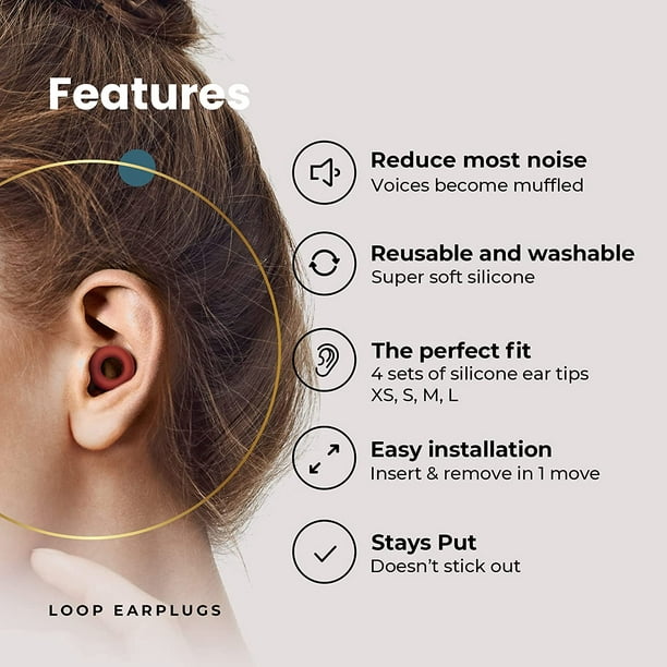 Loop Quiet Ear Plugs for Noise Reduction – Super Soft, Reusable Hearing  Protection in Flexible Silicone for Sleep & Noise Sensitivity - 8 Ear Tips  in