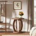 thumbnail image 2 of Tribesigns End Table, Round Side Table with Storage, Farmhouse Nightstand Bedside with Round Tabletop, Accent End Table for Living Room Bedroom Small Space, Wooden Accent Furniture, Rustic Brown, 2 of 17