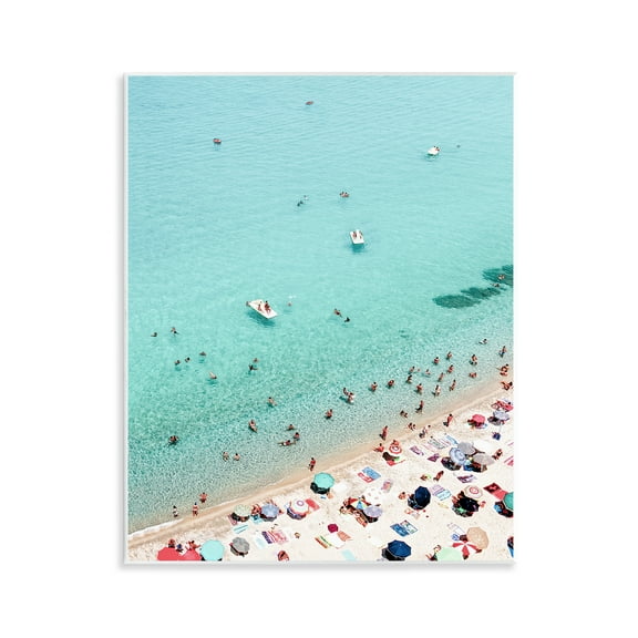 Stupell Industries Busy Beach View Nautical & Beach Photography Unframed Art Print Wall Art, 11 x 14