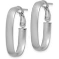 thumbnail image 2 of 14K White Gold Satin Oval Omega Back Hoop Earrings - 28.7mm, 2 of 5