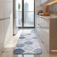 thumbnail image 4 of Blue and White Geometric Quatrefoil Pattern Kitchen Rug Mat,Kitchen Runner Rugs Non Skid Washable,Decorative Kitchen Floor Mats for Kitchen,Sink,Laundry,17"x47.2", 4 of 7