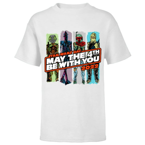 Star Wars May The 4th Be With You 2022 Bounty Hunters - Short Sleeve T-Shirt for Kids - Customized-White