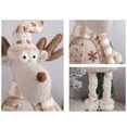 thumbnail image 4 of Clearance Under $10 Plush Snowman and Reindeer Christmas Decor Soft Standing Tabletop Figures with Knit Hats and Scarves Set of 3, 4 of 8