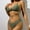 B_Army Green, variant on MGDXOX Women's Two Piece Push Up Bikini High Cut Solid Fashion Swimsuit Triangle Bathing Suit Cheeky Bikini Set Army Green S