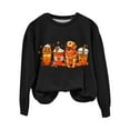 thumbnail image 2 of Lroveb Halloween Sweatshirts for Women Fashion Pumpkin Drink Print Round Neck Drop Shoulder Long Sleeve Hoodie Graphic Sweatshirt, 2 of 3