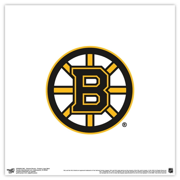 Gallery Pops NHL Boston Bruins - Primary Logo Mark Wall Art, Unframed Version, 12" x 12"