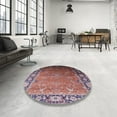 thumbnail image 4 of Ahgly Company Machine Washable Indoor Rectangle Industrial Modern Pink Brown Pink Area Rugs, 2' x 3', 4 of 7