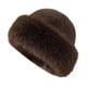 thumbnail image 4 of Gorro de piel sintética para mujer Jinwen para invierno viajes ciclismo acampada Marrón, 4 of 8