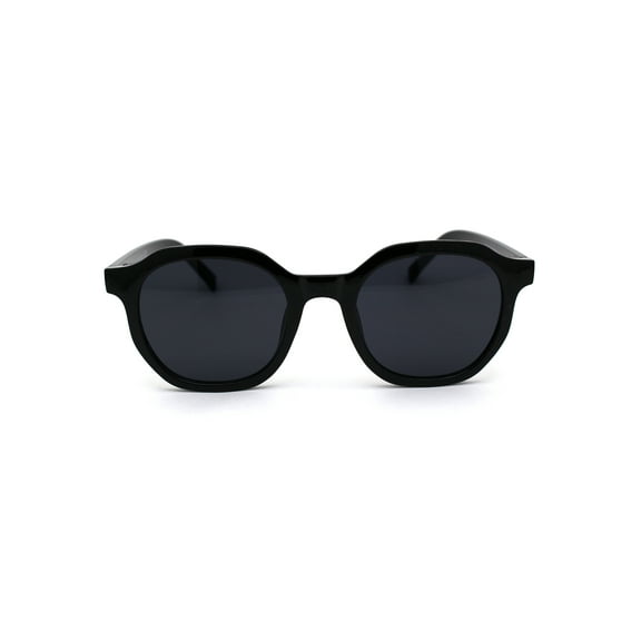 Retro Vintage Plastic Horn Rim Hipster Sunglasses Shiny Black
