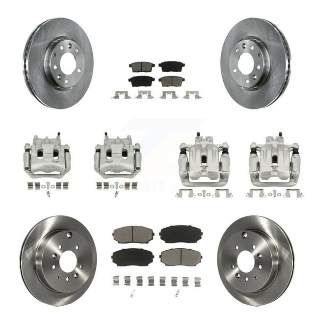 CMX Front Rear Disc Brake Caliper Rotors and Ceramic Pads Kit (10Pc) for Car 2007-2009 Lincoln MKX FWD KC8-101126C