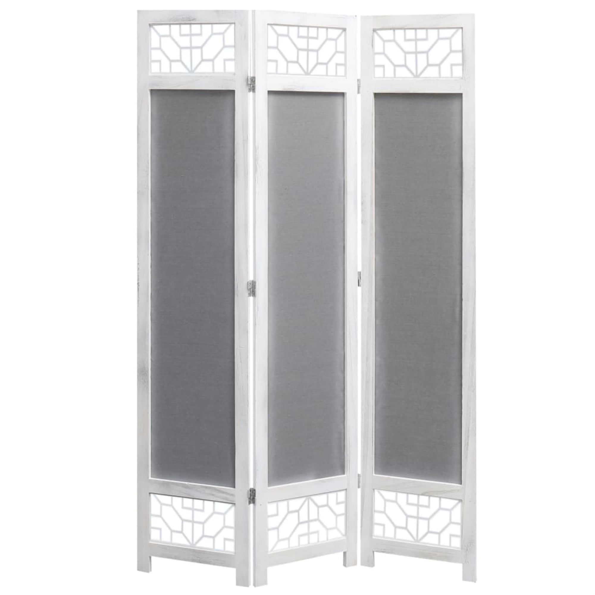 vidaXL 3Panel Room Divider Gray 3.4'x5.4' Fabric