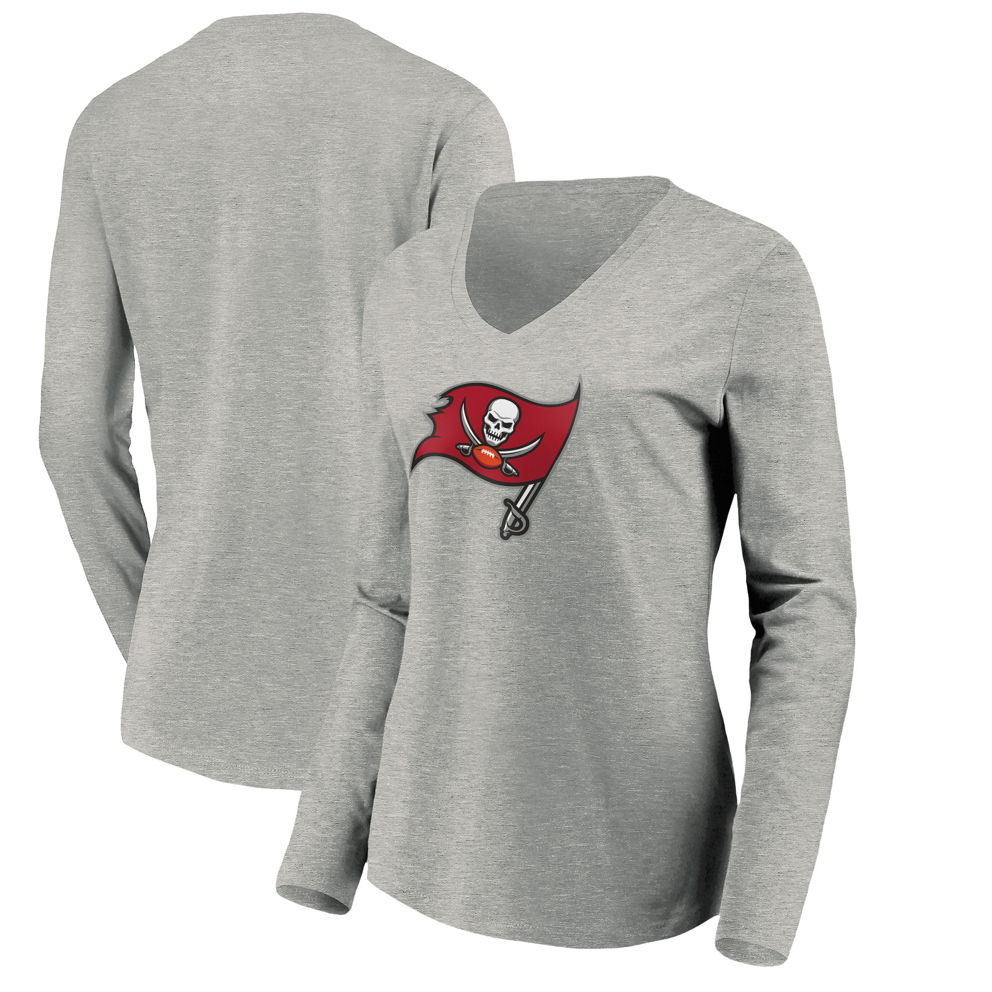 Tampa Bay Buccaneers NFL Pro Line by Fanatics Branded Women's Primary Logo Long Sleeve V-Neck T 