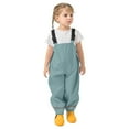thumbnail image 4 of Delliss Toddler Girls Kids Rain Pants Waterproof Suspender Pants, 4 of 5