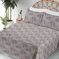 thumbnail image 3 of Ambesonne Floral Fitted & Flat Sheet with Shams 4 Pcs Set, Flower Pattern Shadowy Print, Queen, Mauve Taupe, 3 of 5