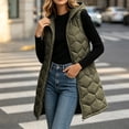 thumbnail image 2 of KICILVS Long Puffer Vest Women Hooded Geometric Quilted Sleeveless Jacket Long Puffer Coat with Side Pockets, 2 of 8