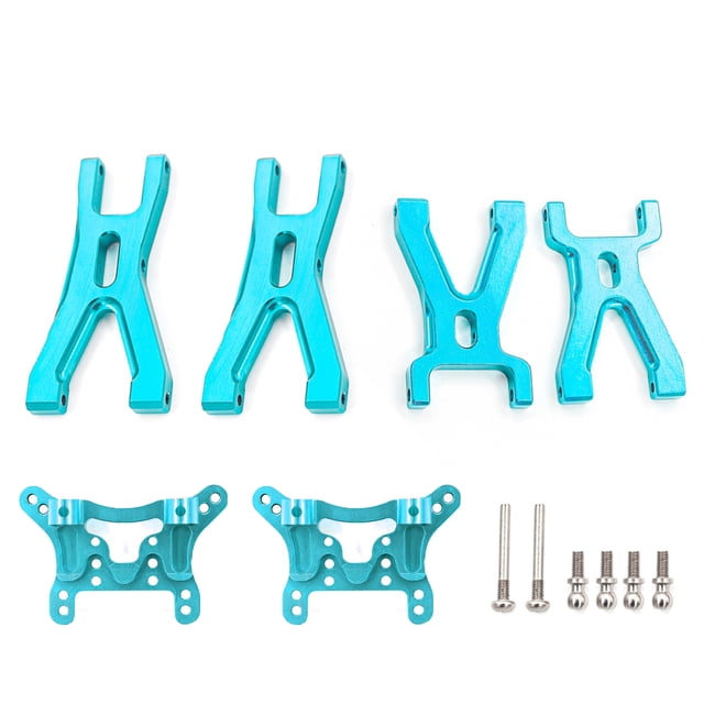 Placas de choque, Brazo de suspensión, brazos oscilantes delanteros y traseros para WLtoys 1/18 A959 Tomshoo Azul