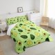 thumbnail image 4 of Juego de edredón temático Queen Size, Juego de cama aguacate verde 3pcs para niños Niños, 4 of 5