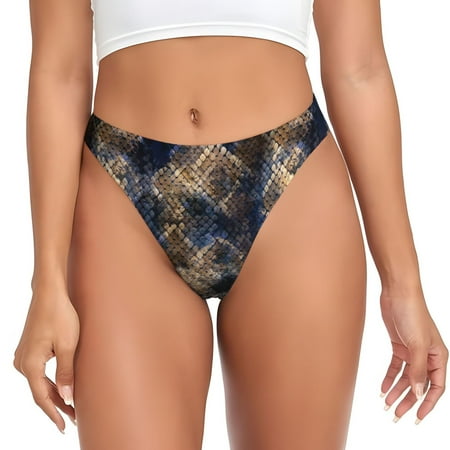 Sigee Watercolor Snake Skin for Women s G-String Panty  Low Rise  Soft Lace Perfect for Everyday Wear or Special Occasions-Small