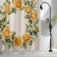 thumbnail image 2 of Orange Rose Wreath Fabric Shower Curtain Retro Flower Washable Shower Curtains for Bathroom, Waterproof Bath Curtain with Hooks Home Decor 72x84in, 2 of 8