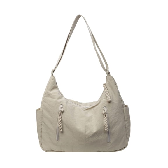 Leodye 1PCS Water-resistant Nylon Crossbody Bag, Simple Versatile Style, Casual Shoulder Bag for Student School Commute Daily Outing -13.77 x 11.41 x 3.93 inches