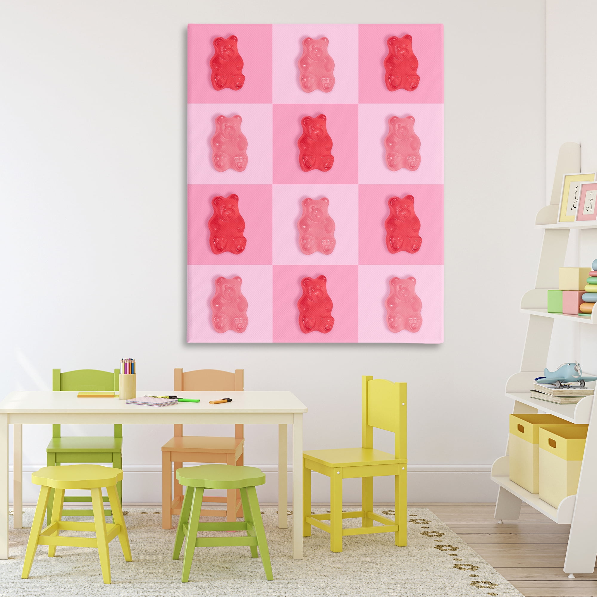 Stupell Industries Pink & Red Candy Bears Canvas Wall Art, design by LISH Creative