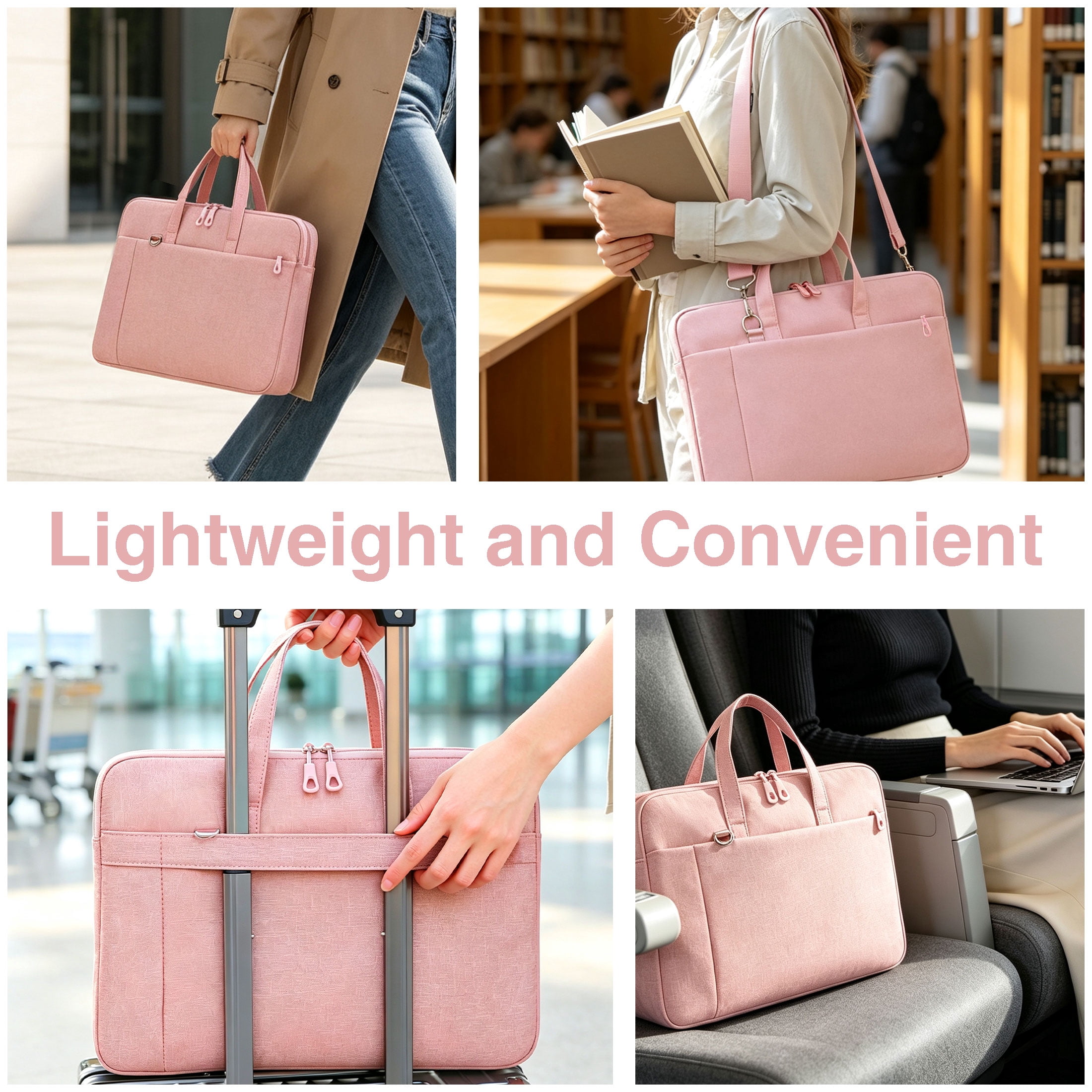 15.6 Inch Laptop Shoulder Bag, Water Resistant Computer Briefcase, Padded Laptop Sleeve, Portable Laptop Carrying Case, Lightweight Travel Laptop Bag for Office, Business & School