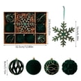 thumbnail image 3 of Dreisshy Christmas Balls Ornaments for Christmas Tree 10Pcs, Flocked Christmas Bulb Ornaments Set - Decorative Hanging Baubles, Shatterproof Christmas Decorations, Dark Green, 3 of 7