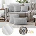 thumbnail image 6 of Grey Rustic Outdoor Waterproof Pillow Covers, Vintage Farmhouse GraySolid Color Decorative Square Throw Pillowcase Sofa Cushion Sham for Patio/Couch/Chair, 16"x16" 2 Pack, 6 of 8