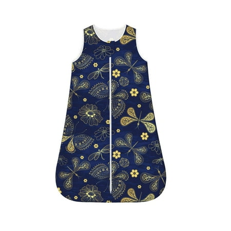 

Cauagu Vintage Golden Butterfly for Infant Wearable Blanket Unisex Girl Boy Swaddle Transition Sack - Newborn Essentials Sleep Clothes-Small