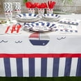 thumbnail image 3 of Sparkle and Bash Nautical Decor - 169-Piece Set, Blue & White - Nautical Theme Serves 24 - Ahoy It’s a Boy Baby Shower Supplies with 7" & 9" Plates, Napkins, Cups & Cutlery - Tablecloth, 3 of 9