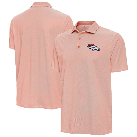 Men's Antigua Orange/White Denver Broncos Pave Polo