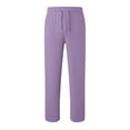thumbnail image 3 of LIIPEE Boys Sweatpants Solid Color Elastic Waist Drawstring Wide Leg Joggers Trousers With Pockets Kids Leisure Casual Daily Party Photoshoot Pants,Purple,11-12 Years, 3 of 5