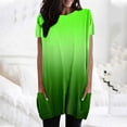 thumbnail image 4 of WEIYLL Womens T Shirts Summer Loose Pullover Gradient Short Sleeve Tunic With Pockets Green Tee Sizes XXL, 4 of 5