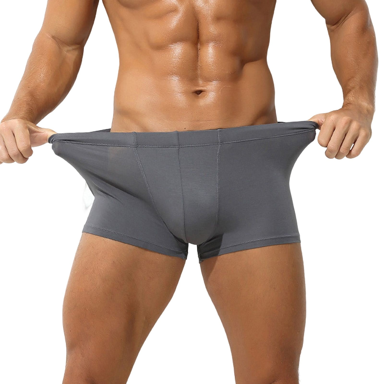 zuwimk Mens Underwear,Men's Cotton Stretch Underwear Support Briefs Wide  Waistband Z-Gray,M 